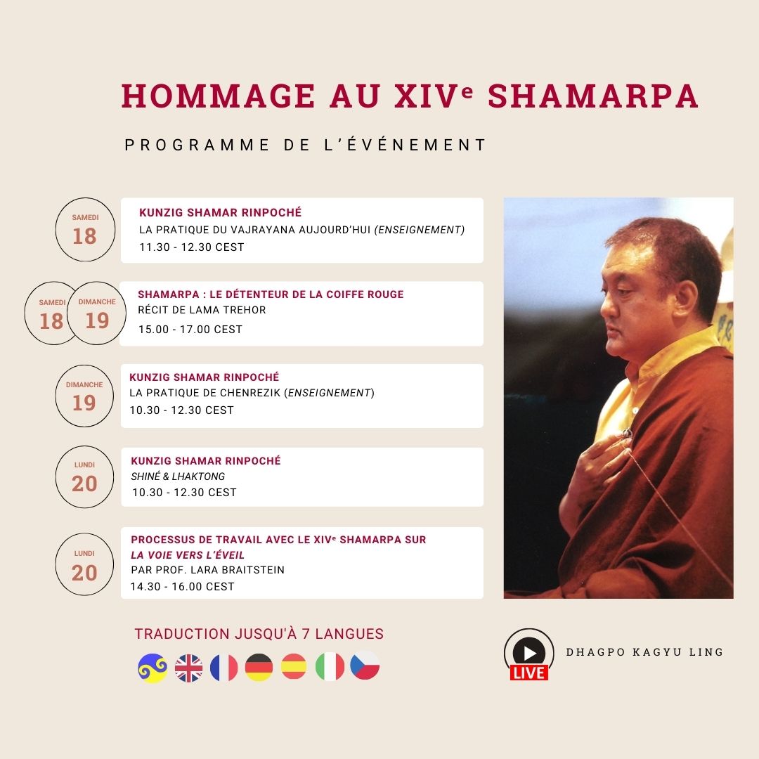Programme hommage Shamar Rinpoché